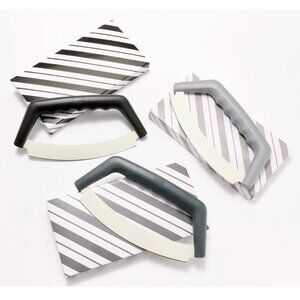 Kuhn Rikon Mezzaluna Knives SET OF 3 & Gift Boxes k65497 GREY SCALE COLORS NEW